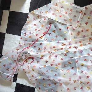 Disney Parks Food Snacks & Iconic Park Characters Rain Coat Size LARGE